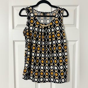 Black Honeycomb and Gold Sleeveless Top